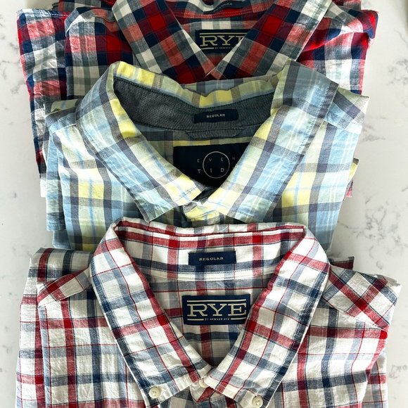 SUMMER PLAID SHORT SLEEVE SHIRTS (3) - Picture 1 of 9